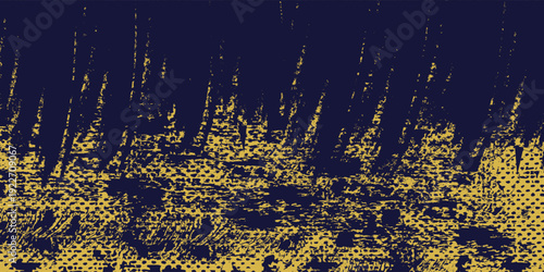 Abstract yellow-blue frame on a dark background. Sporty design in grunge style. Illustration for sports