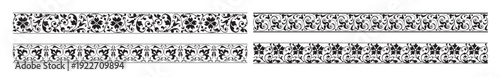 Set of decorative seamless ornamental border - Vector modular
