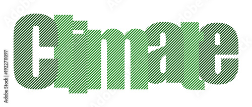 Green climate word art with textured effect
