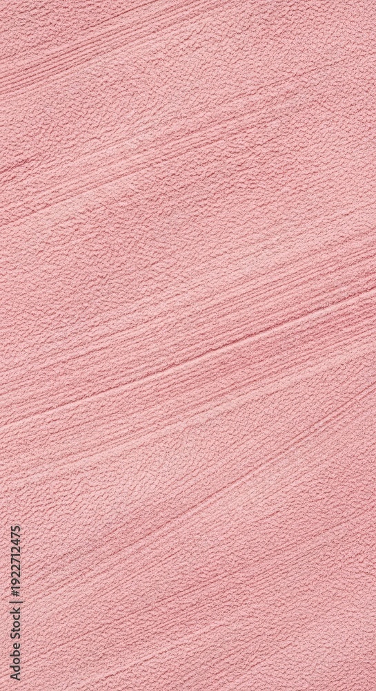 Fototapeta premium Diagonal lines score the surface of a uniformly colored soft rosy background material.