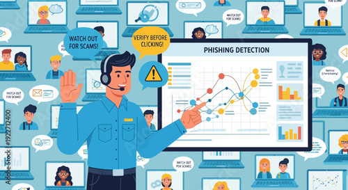 IT Professional Explaining Phishing Detection and Cybersecurity.