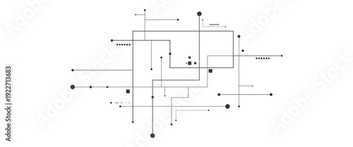  Abstract  with geometric Circuit connect Connected lines and dots technology vector