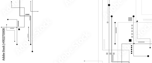  Abstract  with geometric Circuit connect Connected lines and dots technology vector