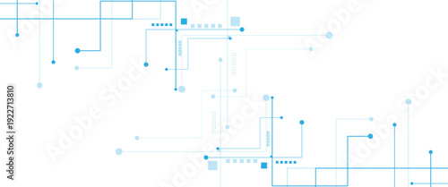  Abstract  with geometric Circuit connect Connected lines and dots technology vector