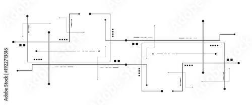  Abstract  with geometric Circuit connect Connected lines and dots technology vector