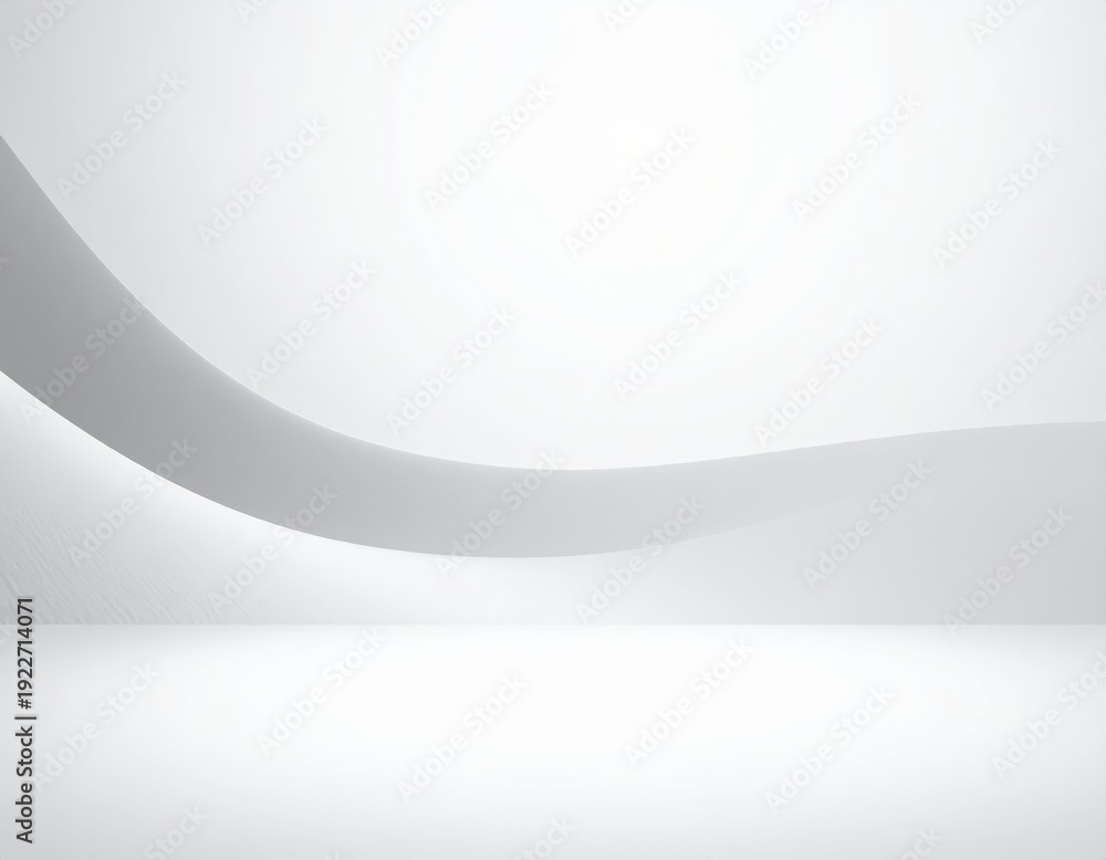 Obraz premium Smooth White Background with Gentle Curved Lines and Simple Design