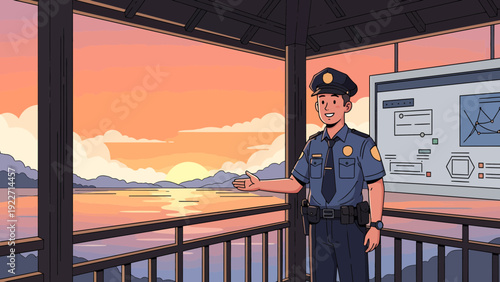 Police officer standing in uniform 1.