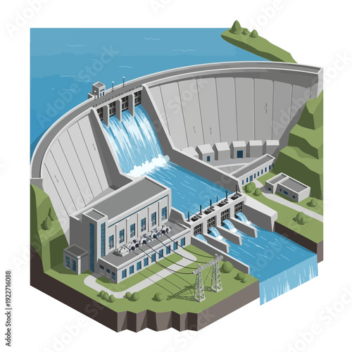 Hydroelectric Dam Power Generation Facility.