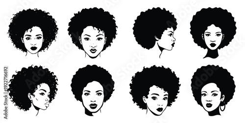 nine diverse black women show off their distinctive afro