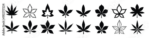pack of marijuana glyph line icons