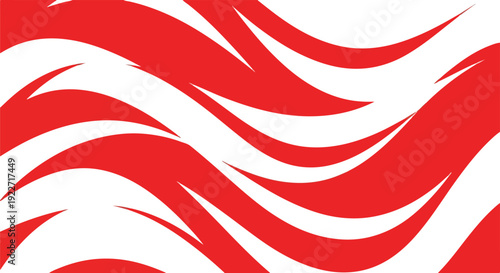 Red and White Abstract Wavy Lines Pattern.
