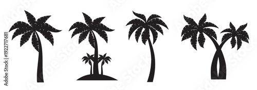 Palm tree summer logo template