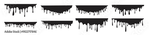 Black splash isolated on transparent background. Vector illustration. on transparent background. Set icon.