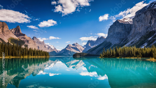 Photography Kling3-Clear turquoise lake beneath towering mountains1