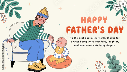 Loving father and adorable baby celebrate Father's Day with joy and love