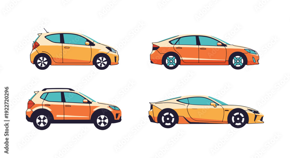 Fototapeta premium Hybrid Car Line art creative abstract concept vector