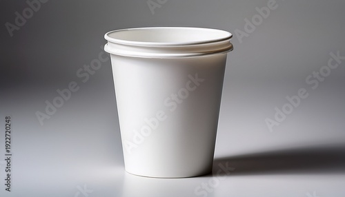 Wallpaper Mural plain white disposable cup centered neatly against a light neutral background photographed with soft studio lighting that highlights its clean shape smooth texture and balanced composition Torontodigital.ca