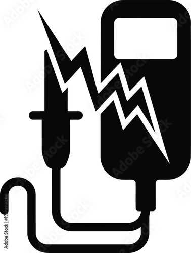 Defibrillator Device with Electric Shock Medical Icon