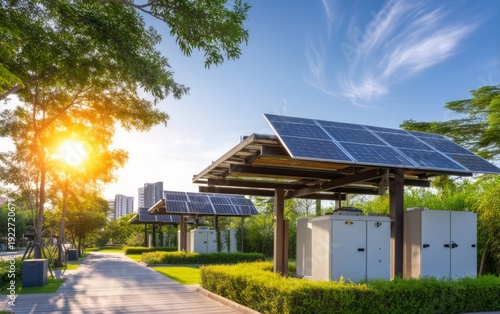 Outdoor Microgrid Control Center with Solar Panels