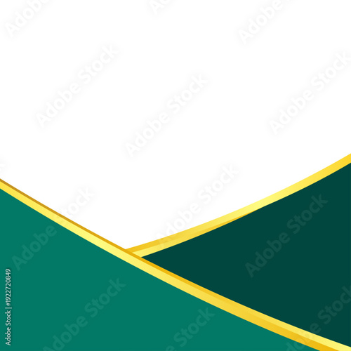 Free Download Golden Trim on Forest Green Shapes against White Background from Direct Viewpoint - GFXLoad