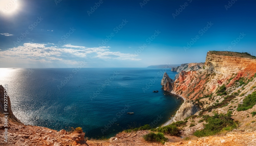 Obraz premium the black sea coast of cape fiolent in the balaklava district of sevastopol crimea