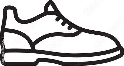 Simple outline drawing of a casual shoe icon