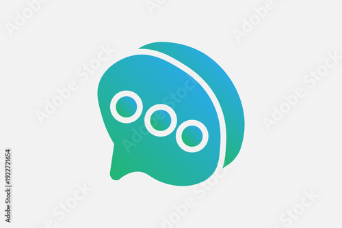 A variation of the messaging symbol, representing active conversation or "typing."