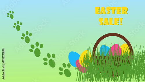 Collection of religious symbols and easter icons on a gradient background