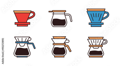 Coffee Dripper Line clean creative tone vector