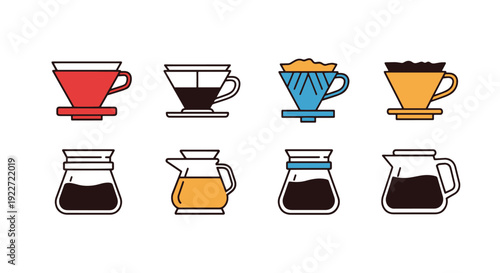 Coffee Dripper Line clean modern style vector