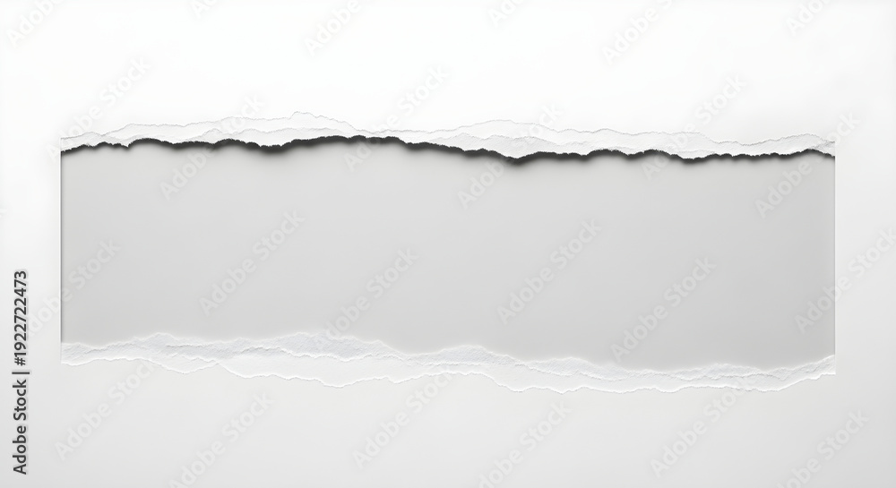 Fototapeta premium Torn paper edge with ripped texture on white background for design and creative projects use