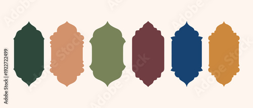 Elegant Islamic door and window silhouettes with classic Arabic arch forms. A curated collection of oriental ornamental frames inspired by traditional Muslim architecture. Perfect for Ramadan Kareem  