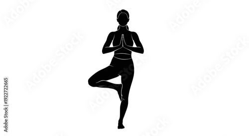 Woman in Yoga Pose Silhouette.