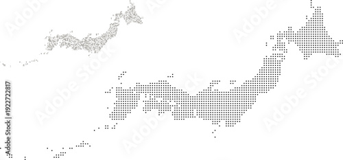 Japanese star shape pattern map. Japan vector map with star shape pattern.