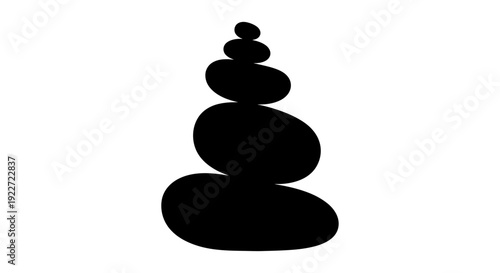 Black stacked stone zen garden.