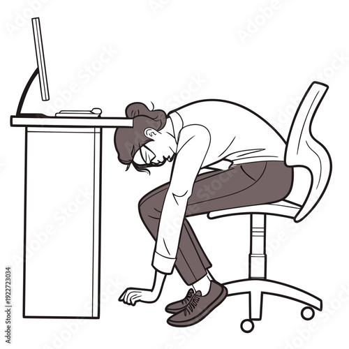 Man sitting at desk looking stressed and tired