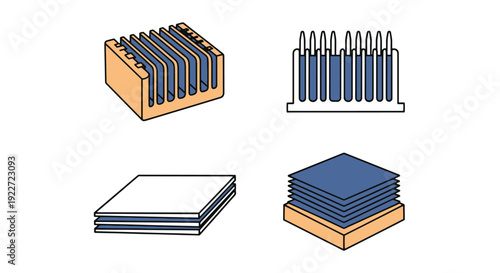 Heat Sink Line art dynamic abstract color vector