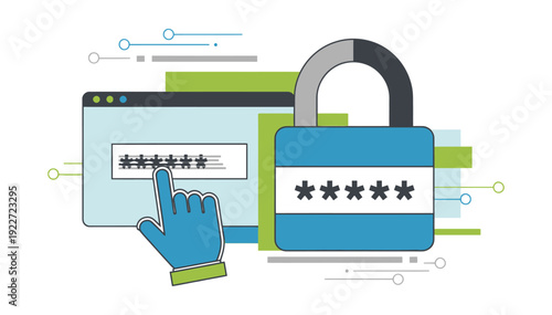 Secure login process with password entry and authentication symbolizing online safety and protection for users accessing digital accounts