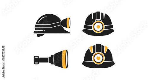 Helmet Lamp Line art creative tone color illustration