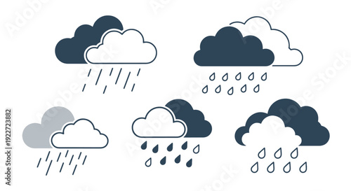 Heavy Rain Cloud dynamic modern abstract illustration