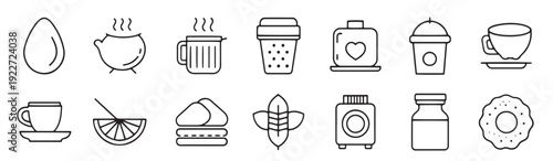 morning breakfast related doodles such as avocado toast