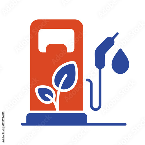 Biofuel filling station outline vector icon
