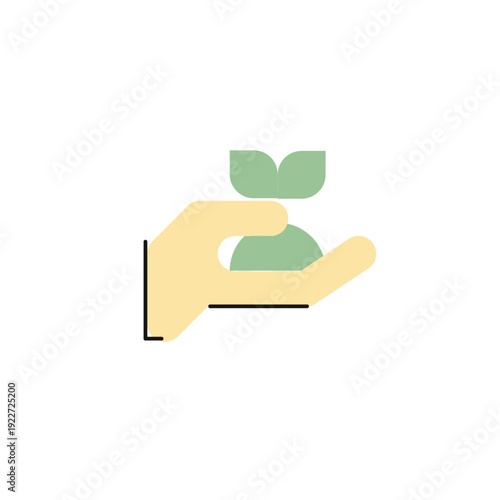 Tree planting icon for reforestation program and environmental restoration activity.