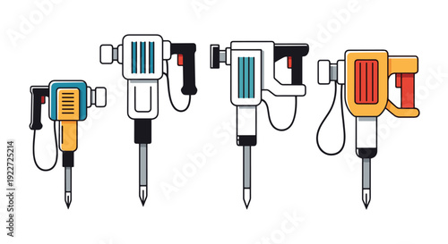 Jackhammer Line art dynamic creative tone vector