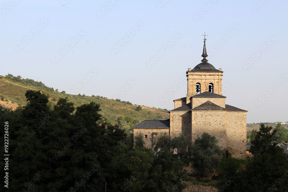 Obraz premium Iglesia de San Nicolas de Bari in Molinaseca July 2024