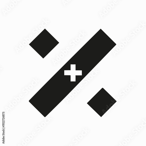 Stylized percentage symbol with a plus sign, representing growth, increase, discount, or calculation in business and finance.