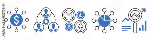 set of mix icons as altcoins allocation analysisin