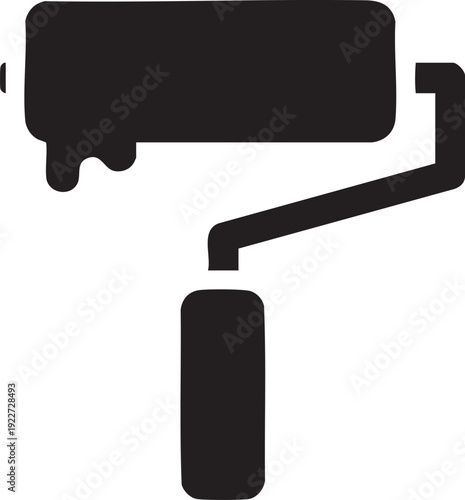 Black paint roller icon