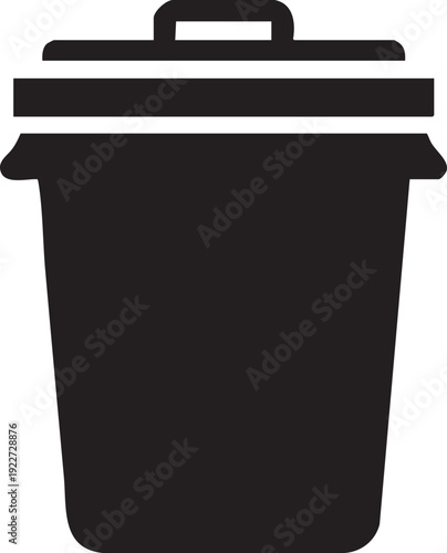 Black trash can icon