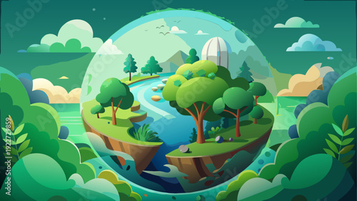 Vibrant and diverse ecosystems thriving on a lush, interconnected planet.
